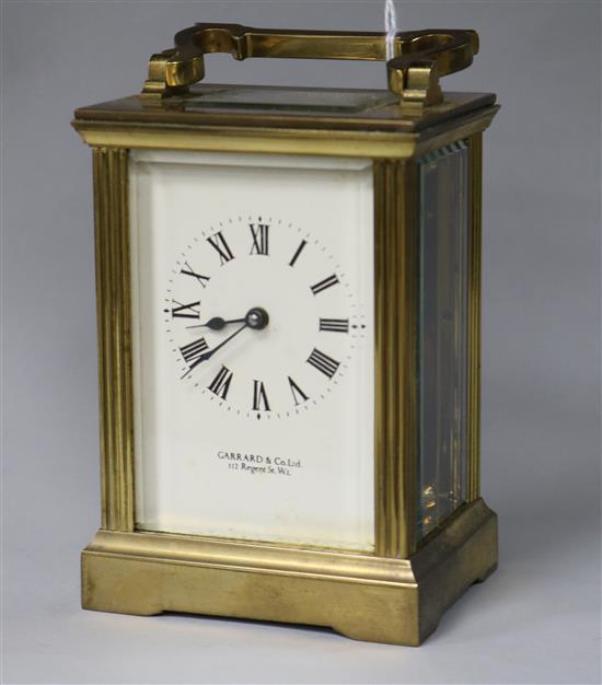 A Garrard and Co Ltd carriage timepiece 13cm